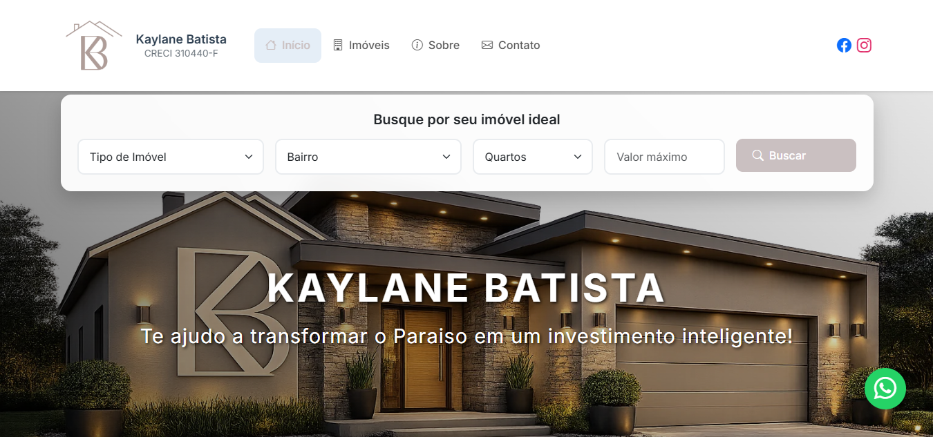 Site Kaylane Batista Imóveis
